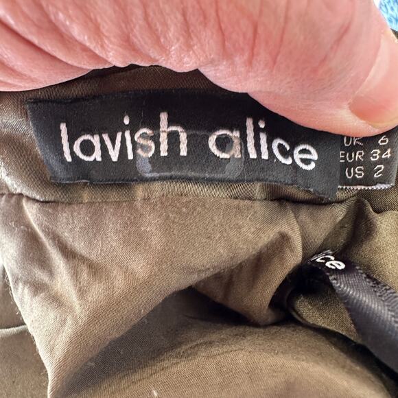 Lavish Alice Olive Green Corst Mini Dress Size 2 Designer Cocktail Bodycon $230 - Picture 10 of 10